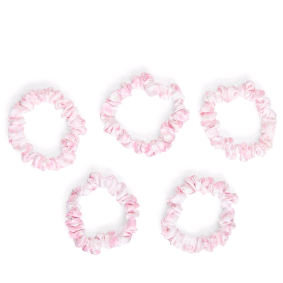 LOVESHACKFANCY Goody Skinny Pink Satin Scrunchies 5pc main image 7